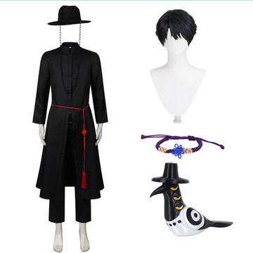 Kpop Demon Hunters Costume Saja Cosplay Black Outfit For Adult Man Halloween Carnival Suit